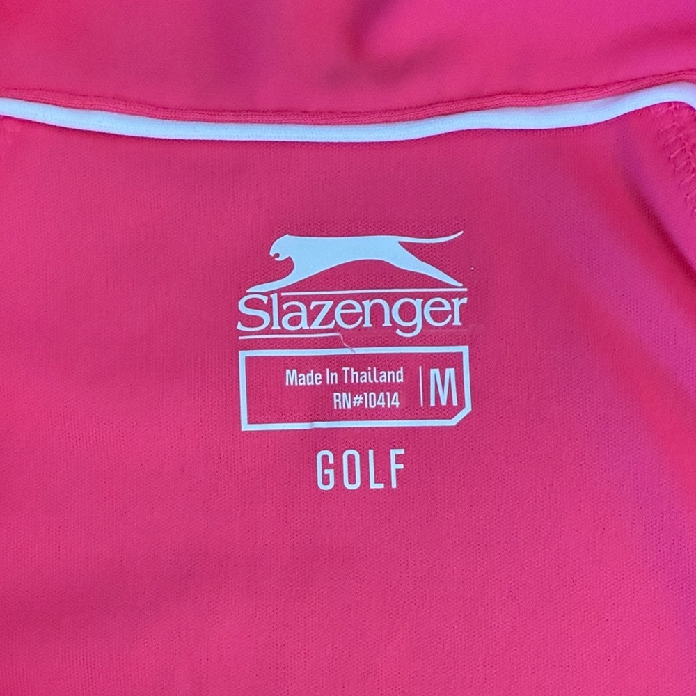 3 Slazenger Women's Short Sleeve 1/4 Zip Up Polo Shirts Orange, Pink, & Lilac - Picture 5 of 7
